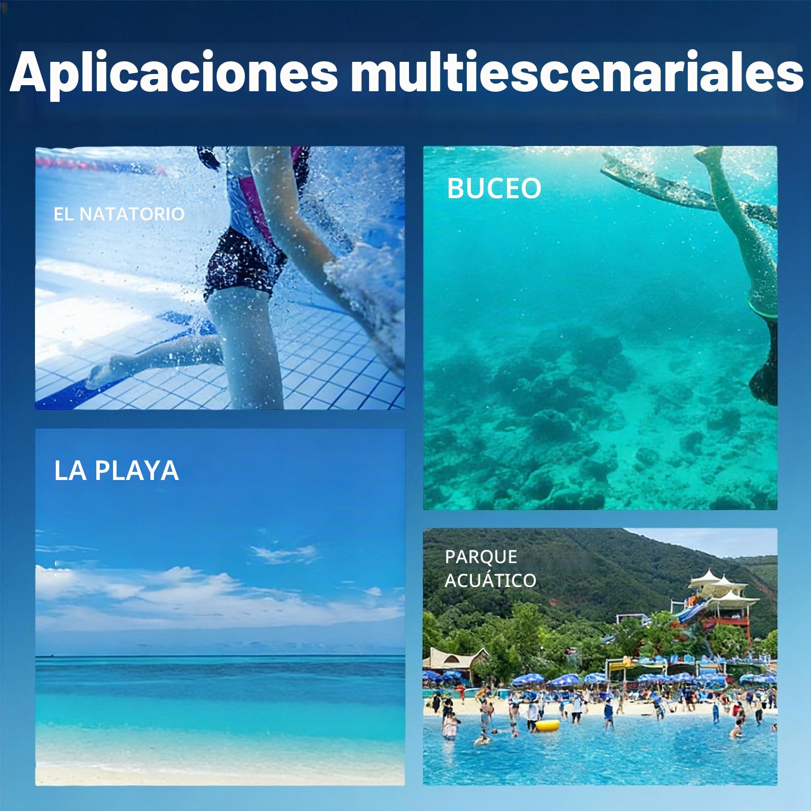 Scooter subacuático para Piscina, Scooter subacuático, Scooter de Buceo para Deportes acuáticos con Manillar, Scooter acuático Compacto y portátil para Adultos y niños