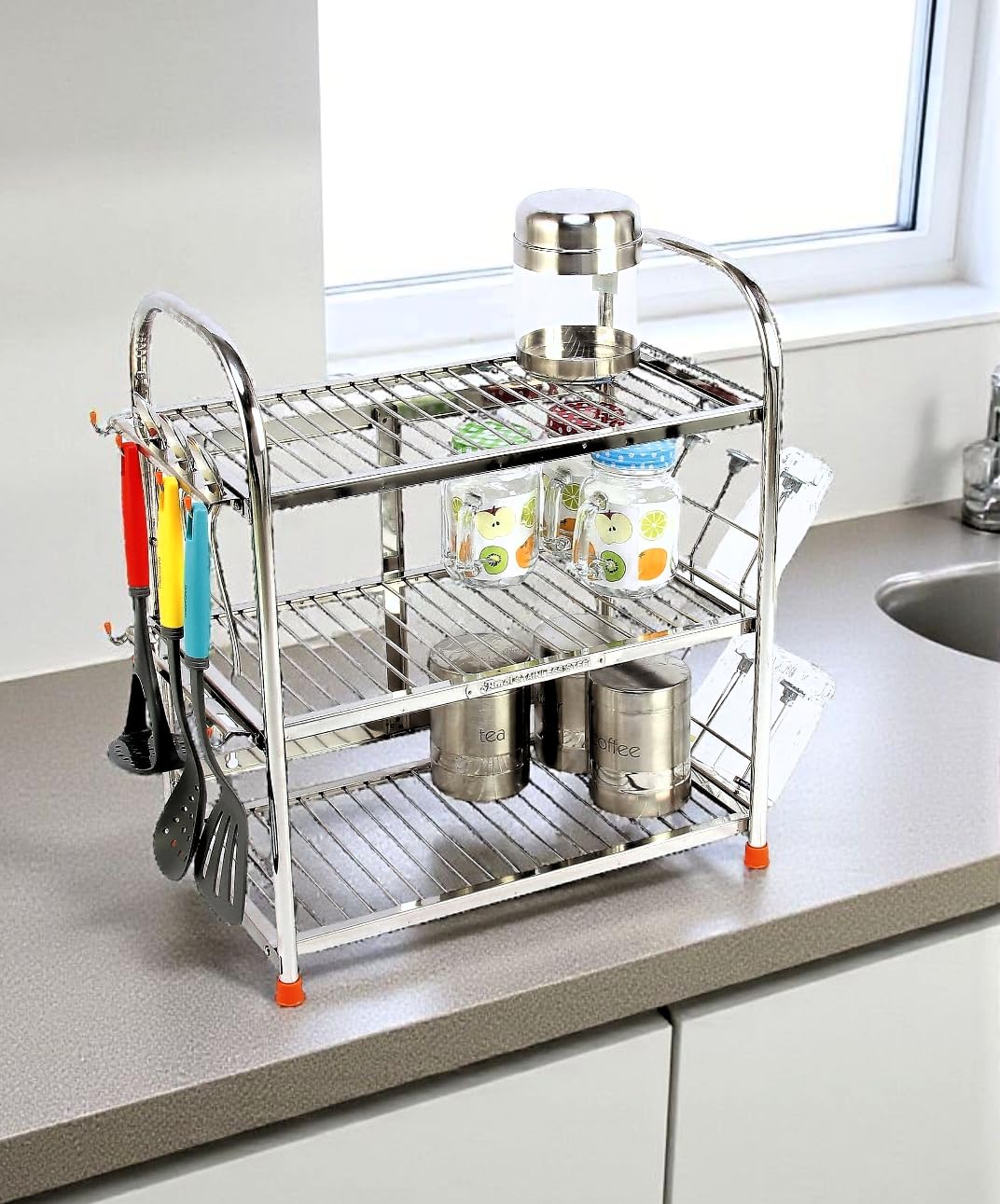 Amol Premium Stainless Steel Kitchen Stand For Utensils Rack
