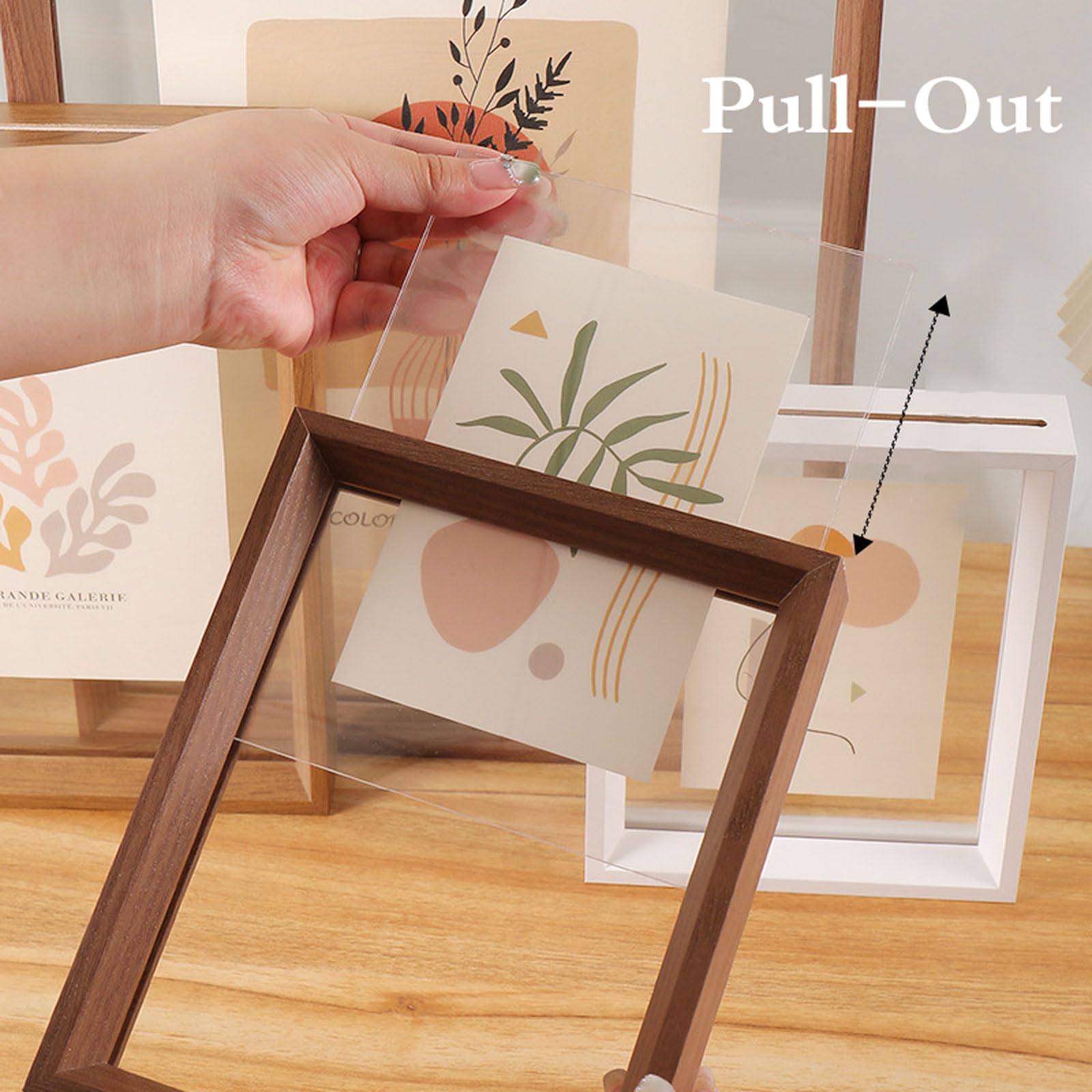 Amazon.co.jp: フローティングガラスフレーム、ポストカードフレーム