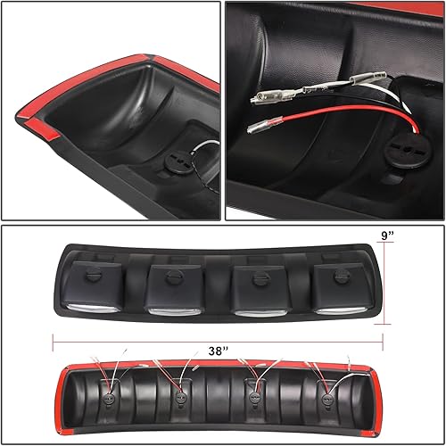 Miniatura 5 de DNA MOTORING FL-ZTL-360-CH Luz antiniebla universal montada en el techo con arnés de cableado e interruptor interior, ángulo de haz ajustable