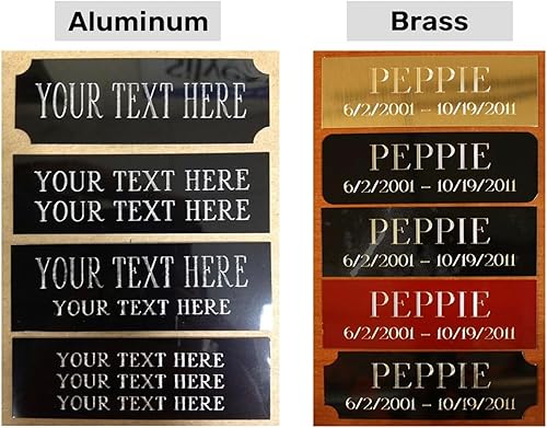 Miniatura 2 de Placas de identificación personalizadas, placa grabada de latón macizo, aluminio grabado/grabado, etiqueta de identificación con adhesivo, agujeros