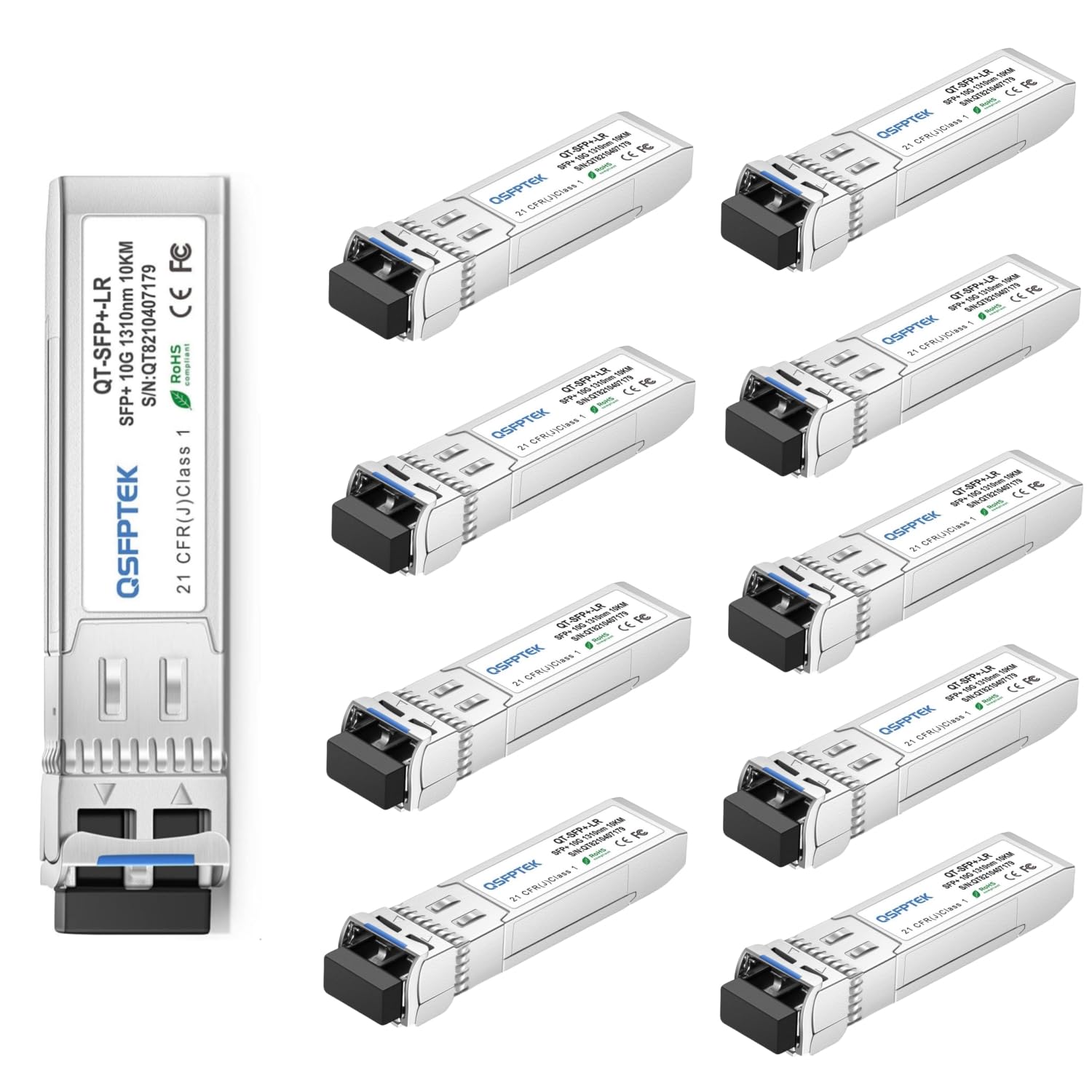 QSFPTEK 10GBASE-LR SFP Module 10G 1310nm 10km DDM LC Mini-GBIC per Cisco SFP-10G-LR Ubiquiti UF-SM-10G