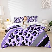 Vista 30 de Juego de funda de edredón para niños con estampado de leopardo, tamaño individual, juego de ropa de cama de moda de piel de guepardo abstracto