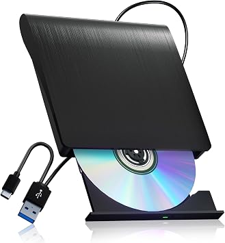 External CD/DVD Drive for Laptop PC, CD Burner Portable DVD Writer