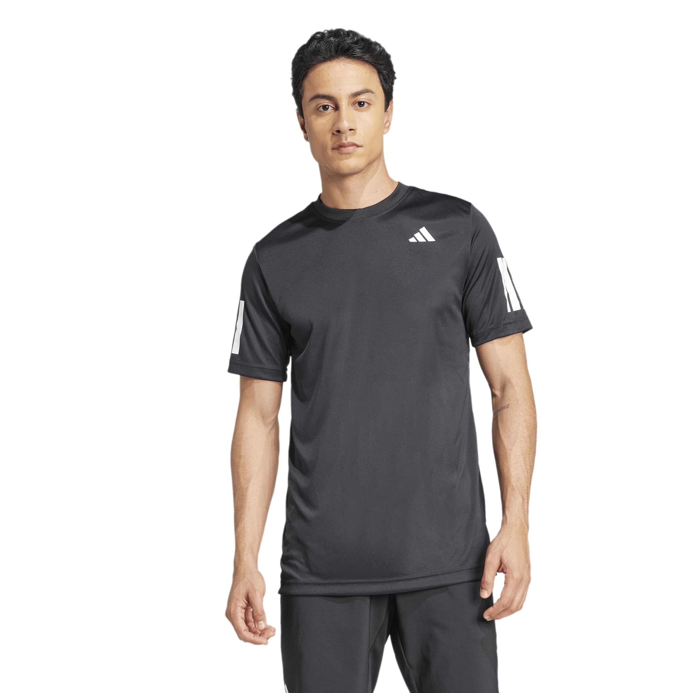 adidas Men's Club Tennis Climacool 3-Stripes T-Shirt T-Shirt (Pack of 1), Black, XL-image-47