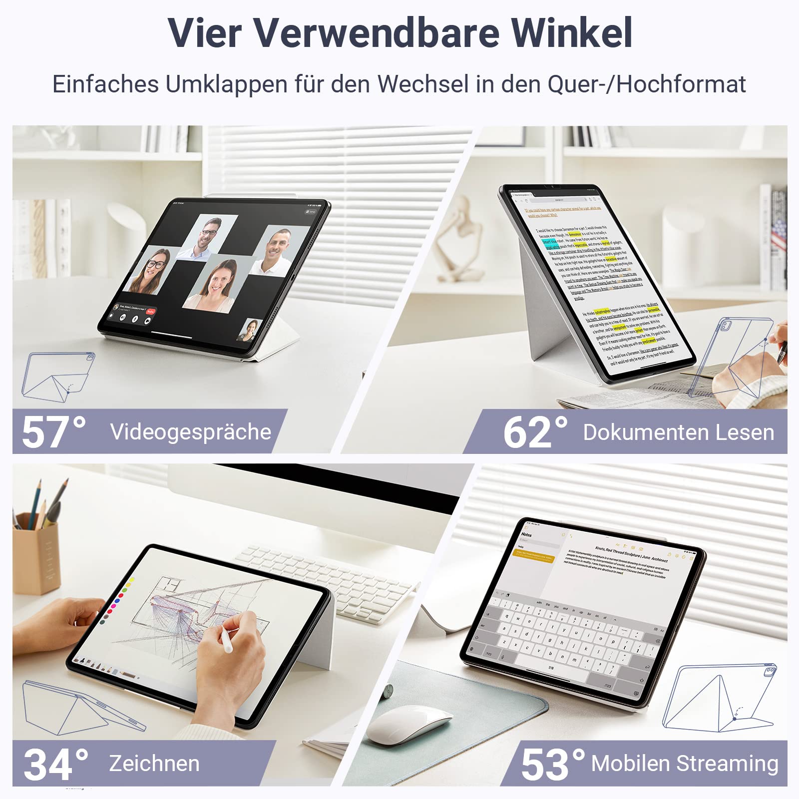 ZUGU iPad Pro 13 Case (M4 / M5) 2024/2025 hoes - Ultra dunne beschermhoes - Draadloos Apple Pencil Opladen - Handige 10-hoeks Magnetische Stand & Automatische slaap-/waakfunctie [Kersenrood