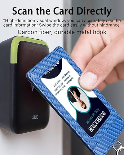 Miniatura 2 de Porta Tarjeta de Identificación de Fibra de Carbono para Trabajo con Cordón es un Porta Tarjetas Elegante y Duradero con Capacidad para Dos