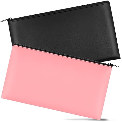 2 PCS Money Bag 11"x6.1", Safe Durable Waterproof Bags With