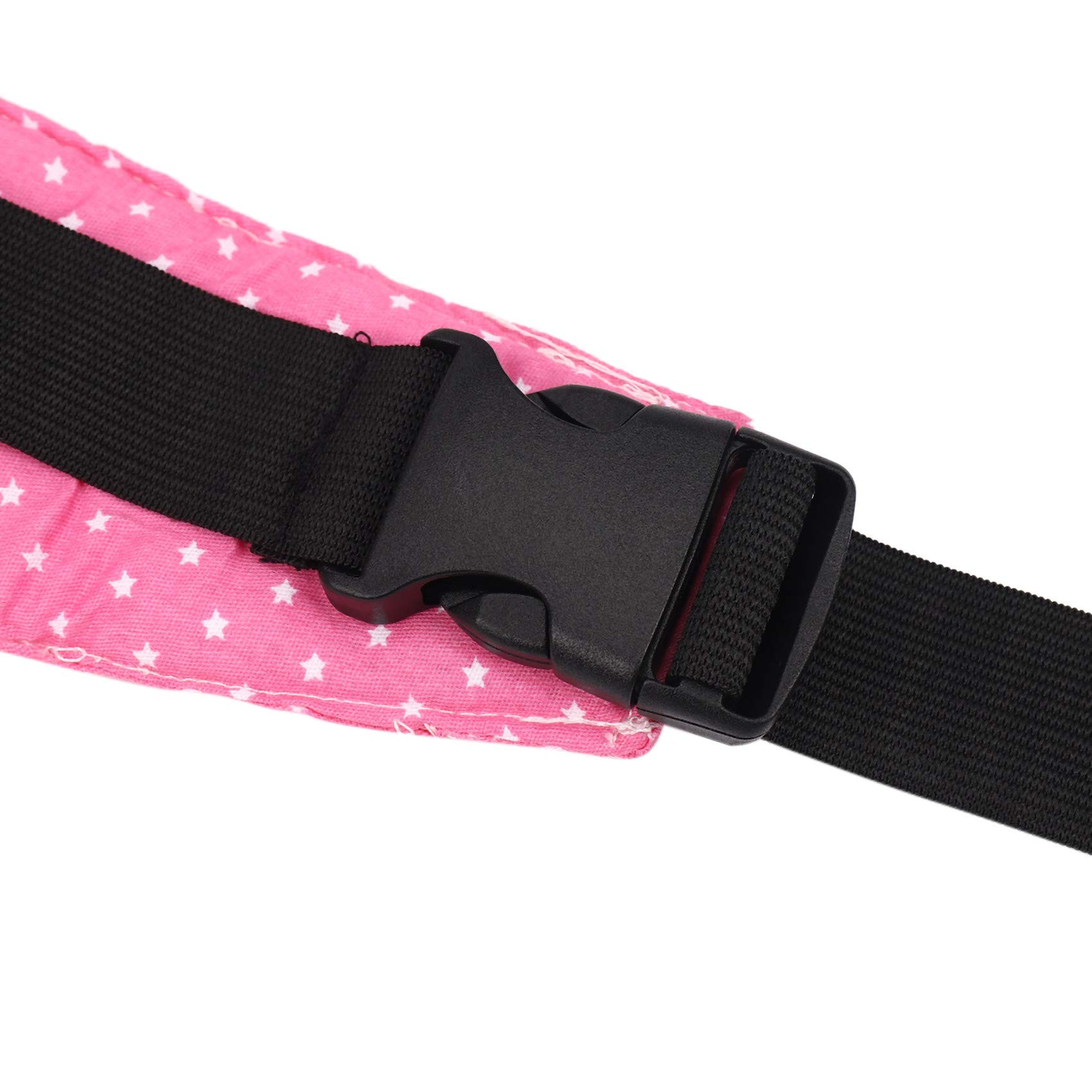 Support Tête Enfant Beauneo Pour Siège Auto & Poussette - Bande Fixation Étoiles Rose 70cm