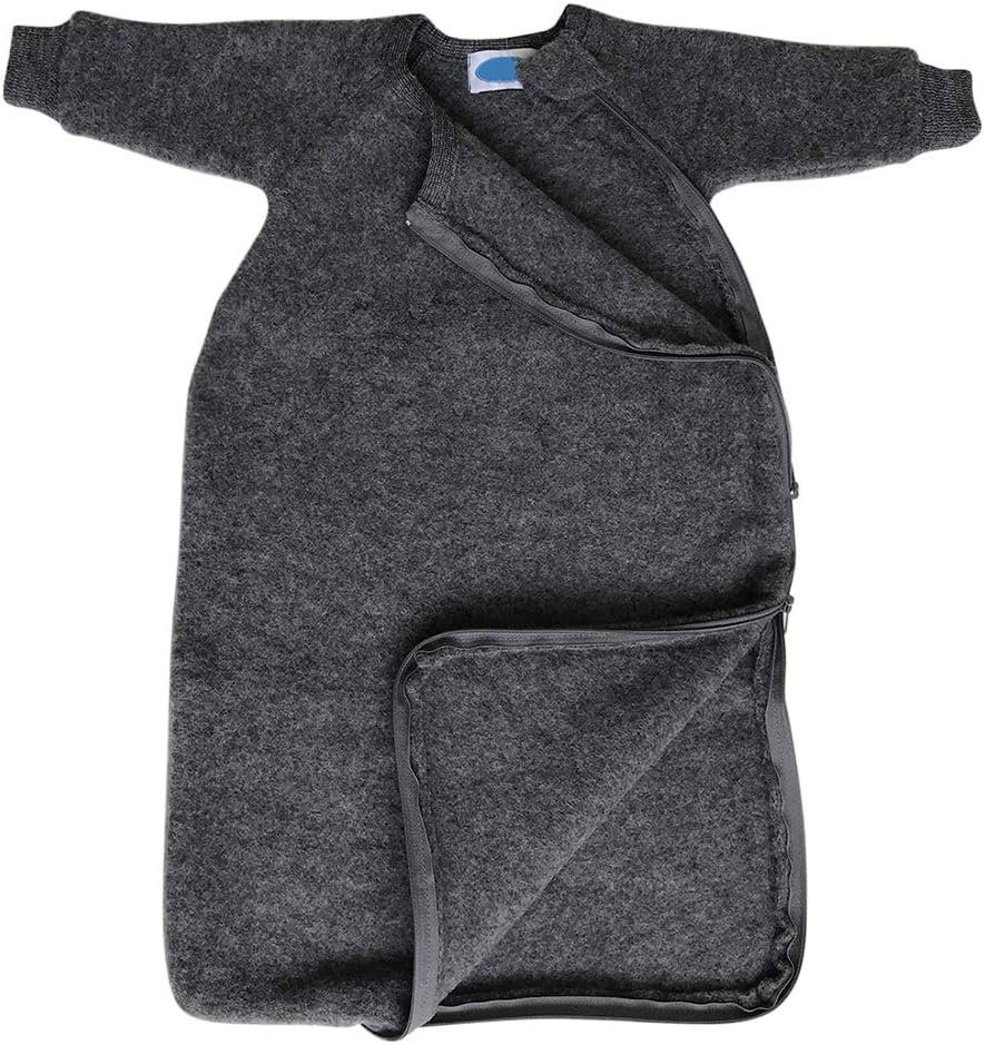 Ecoable Merino Wool Baby Coverall: Winter Thermal Blanket with Sleeves, Sizes NB – 4T (EU98-104 | 18-24 Months, Natural)