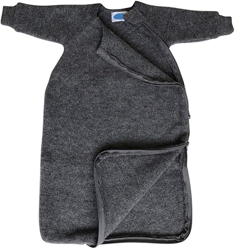 Miniatura 4 de Manta para bebé saco de dormir térmico con mangas, forro polar de lana merina orgánica, tamaños NB - 4T (EU86-92  12-18 meses, baya)