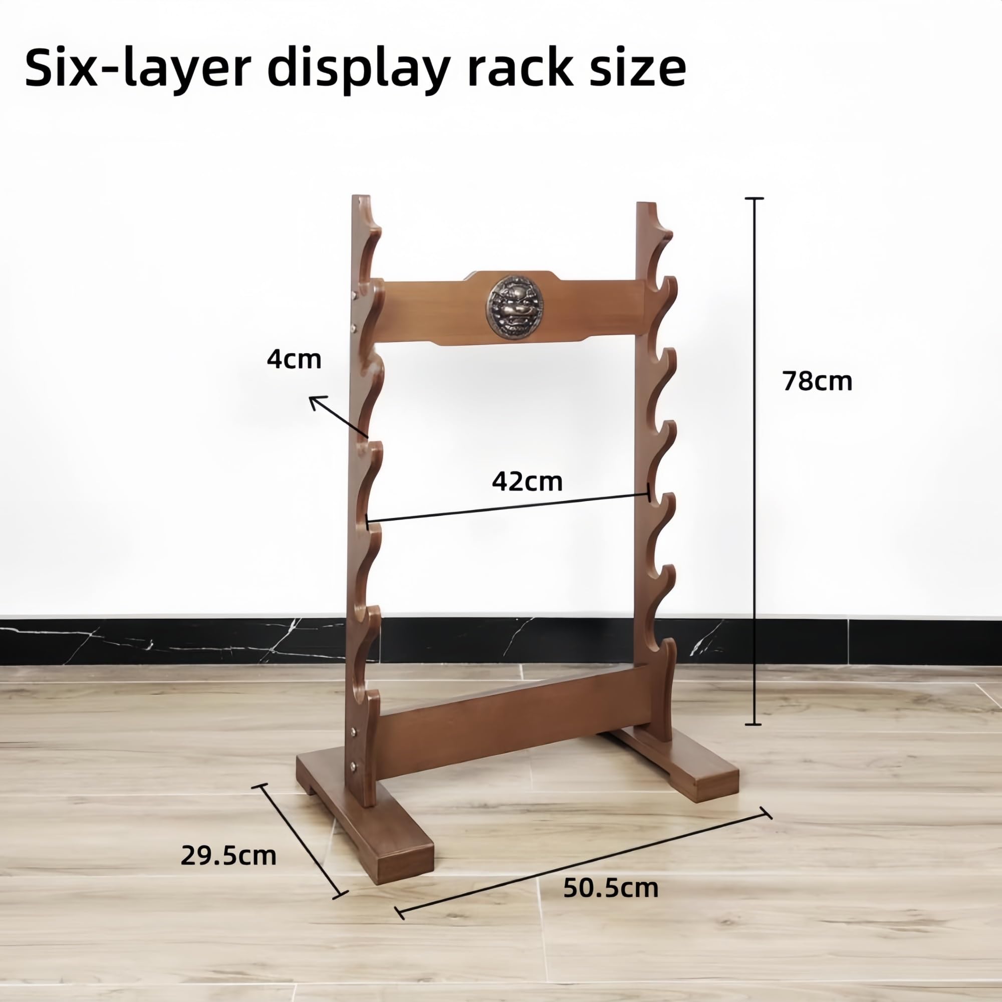 Taqargzy Floor-Standing Knife Holder No Punching Required Firm, Waterproof, Easy to Install Suitable for Floor-Standing Samurai Display Stands.(Bamboo,6 Layer)