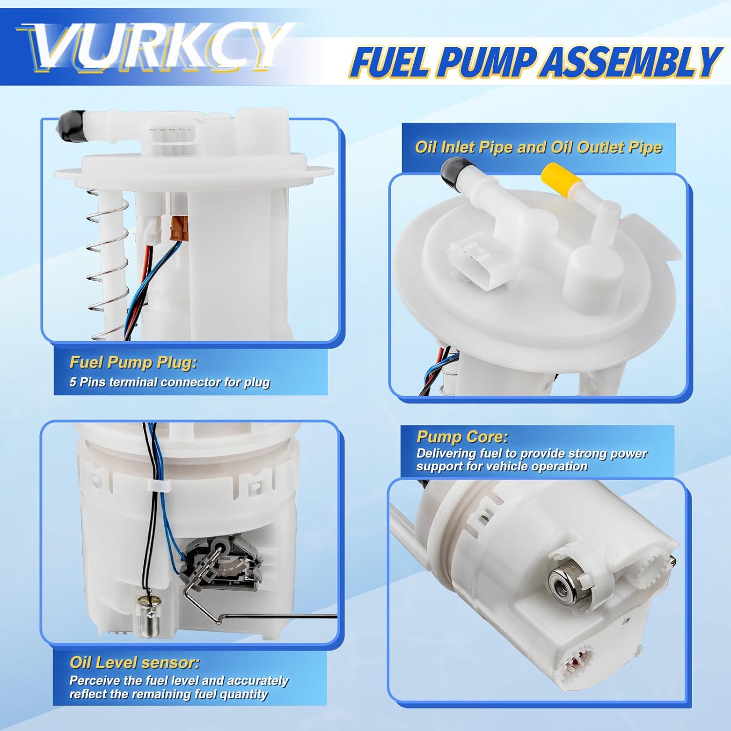 Electric Fuel Pump Assembly Compatible with 2005-2019 Nissan Frontier, 2005-2012 Nissan Pathfinder, 2005-2015 Nissan Xterra, 2009-2012 Suzuki Equator, 2.5L 4.0L, Replaces E8743M