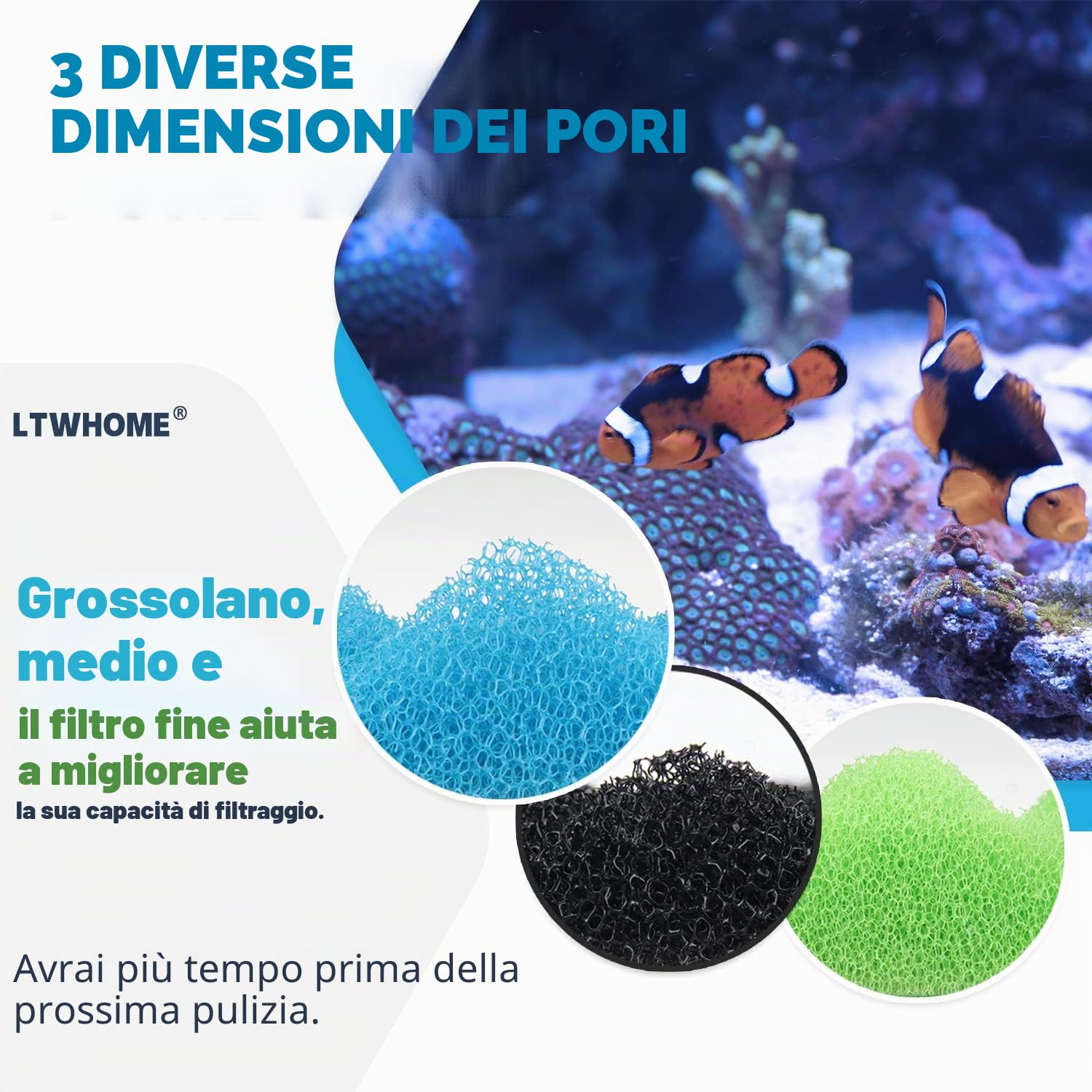 Generico-1 Set di Pesci Laghetto Filtro Spugna Medio 25 "X 18"