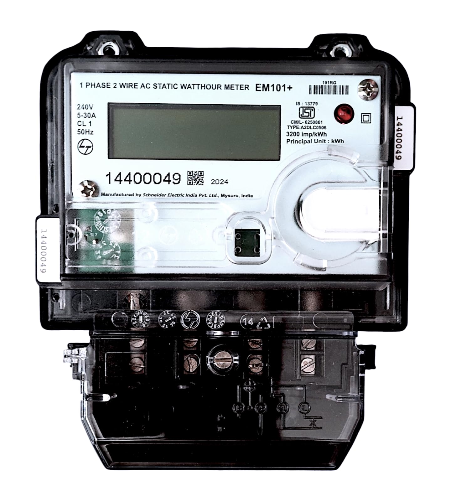 L&T Single Phase LCD Energy Sub Meter EM101+, 2 Wire, 240V, 5-30A, 50Hz, 3200 imp/kWh, Class 1-image-8