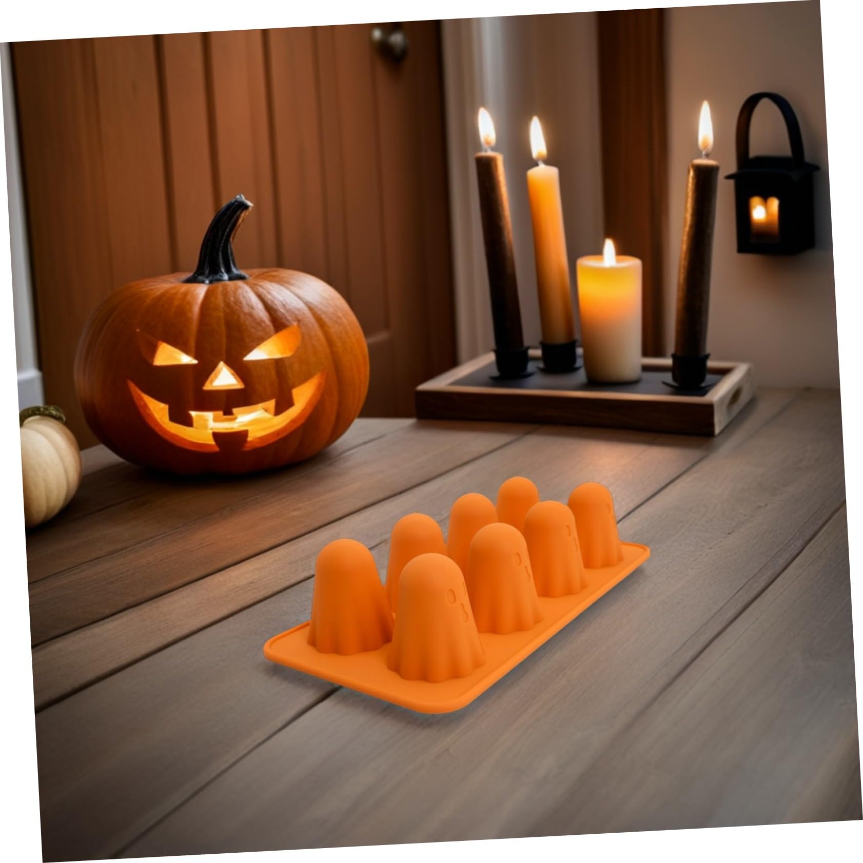 ULTECHNOVO 4 Pezzi Stampo in Silicone per Dolci Halloween Forma Resistente Antiaderente e Facile da Sformare per Cioccolato Budini Fondant e Snack Creativi