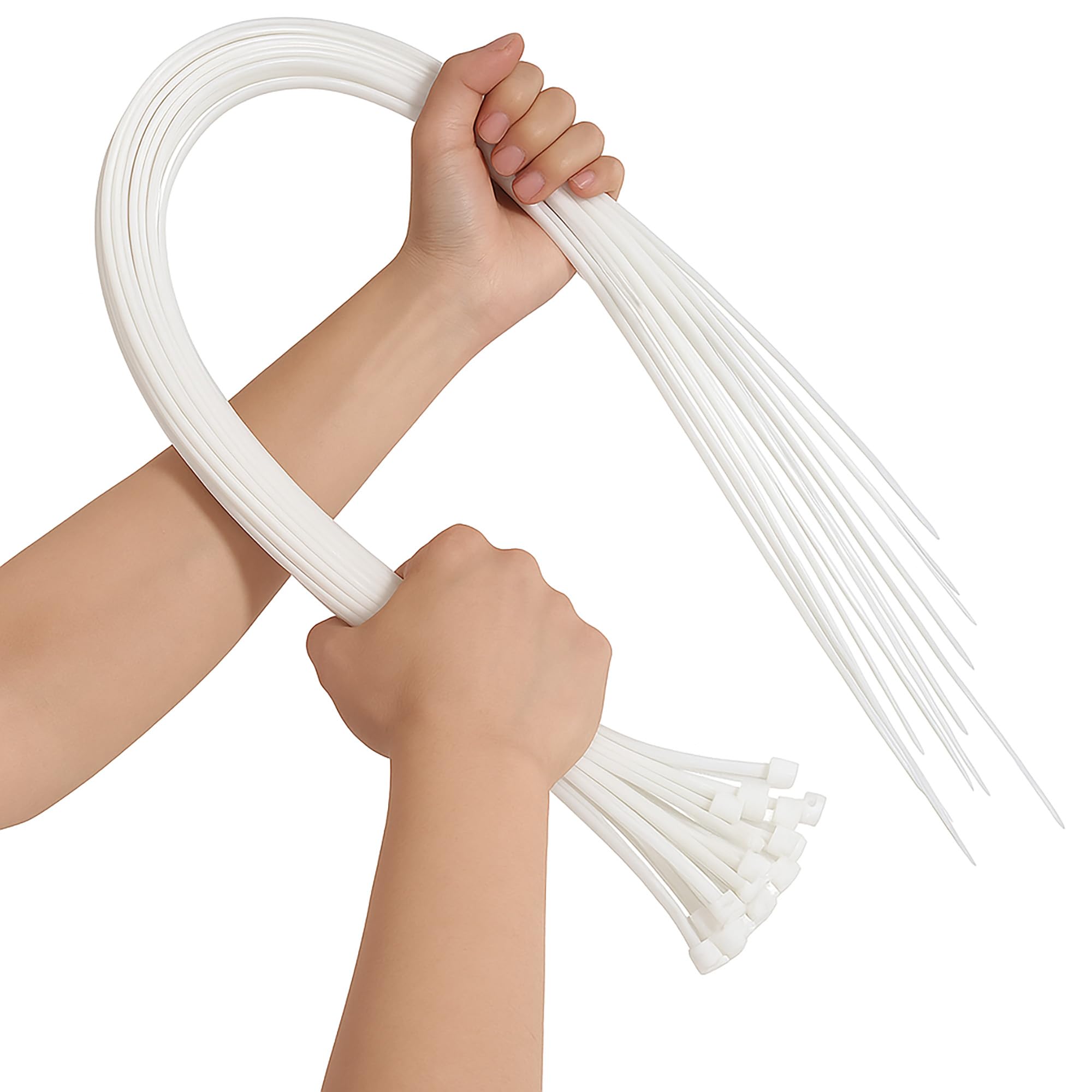 Tr Cable White Nylon Plastic Cable Ties Long And Wide Extra Large Zip Ties Black And Wrap 20Pieces (, 9.0Mm X 900Mm)