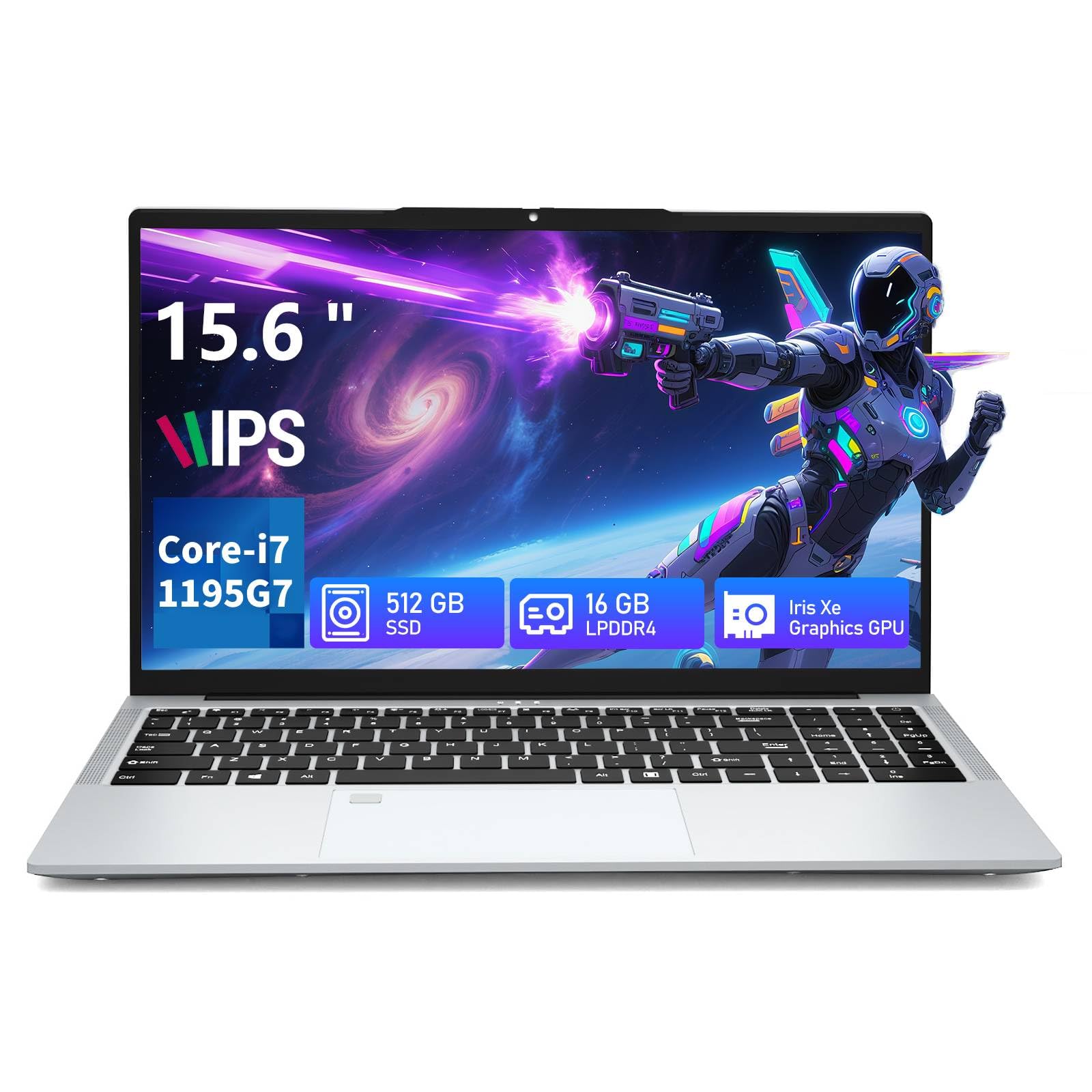 15.6 Inch Laptop with Core i7 Processor, 16GB RAM + 512GB SSD