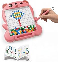 Magnetic Drawing Board for Kids with 80 Beads & Magnetic Pen | Big Size Magnetic Doodle Board | Educational Learning Toy, Drawing & Creativity for Boys & Girls (Multicolor) (Pink Medium)