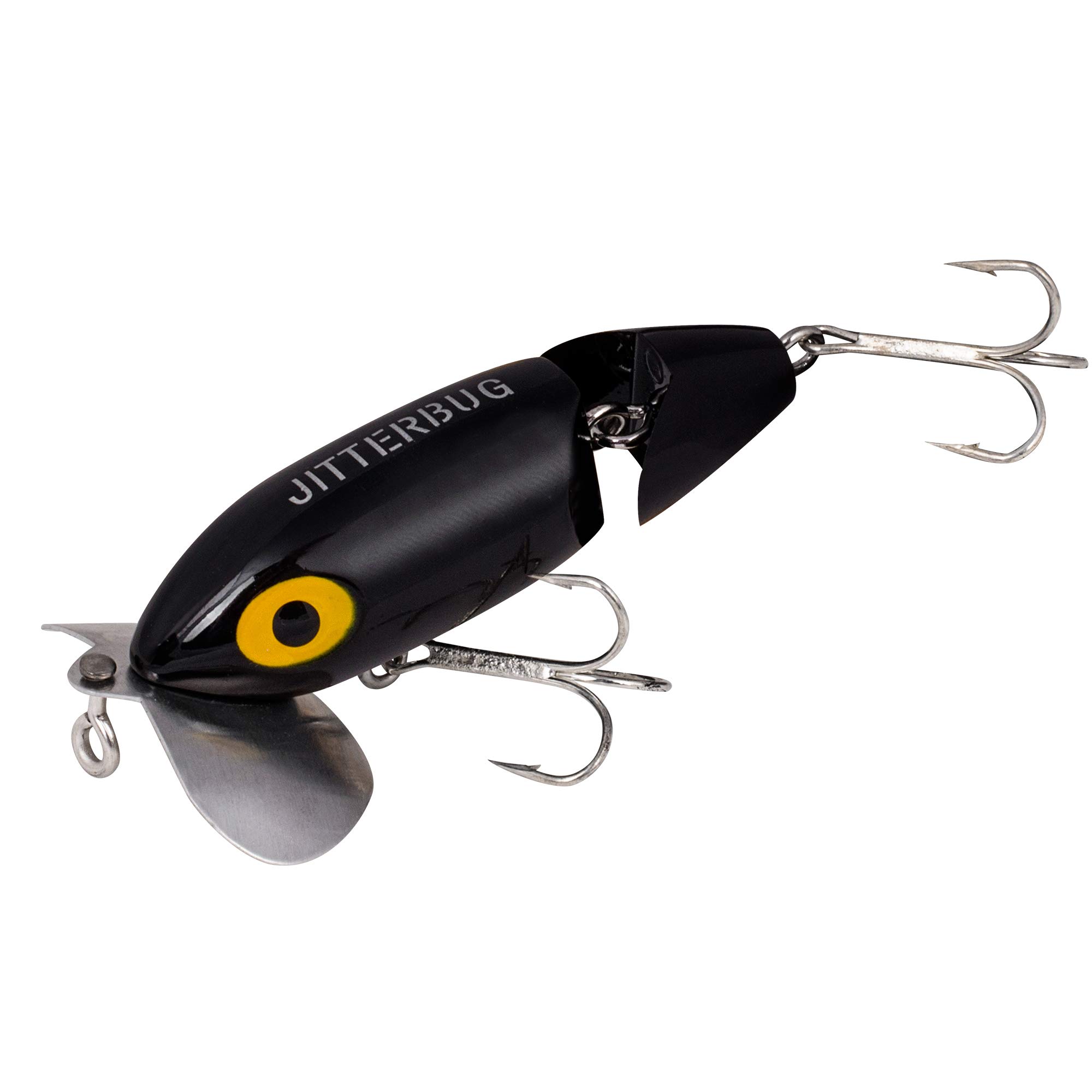  Arbogast Jitterbug Topwater Bass Fishing Lure - Excellent  For Night Fishing, Black, G650