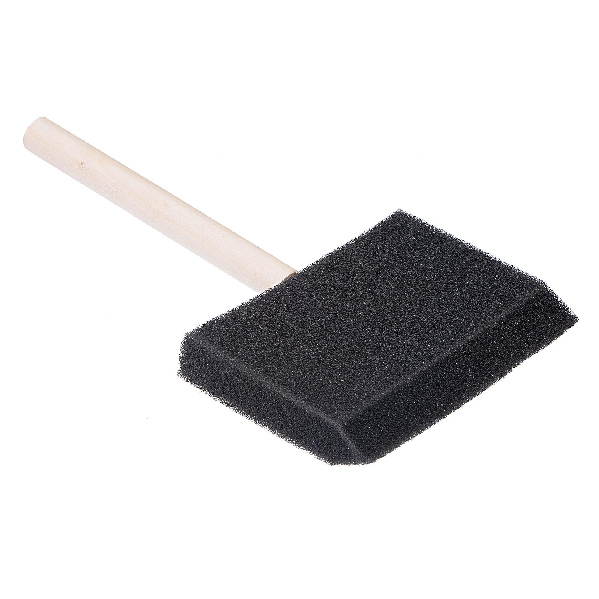 TA-VIGOR 24pcs 4 Inch (100mm) Foam Paint Brushes, Sponge Paint Brush Bevel Edge with Wooden Handle, Foam Brushes for Painting, Staining, Varnish, Crafts and DIY Touch Up Projects