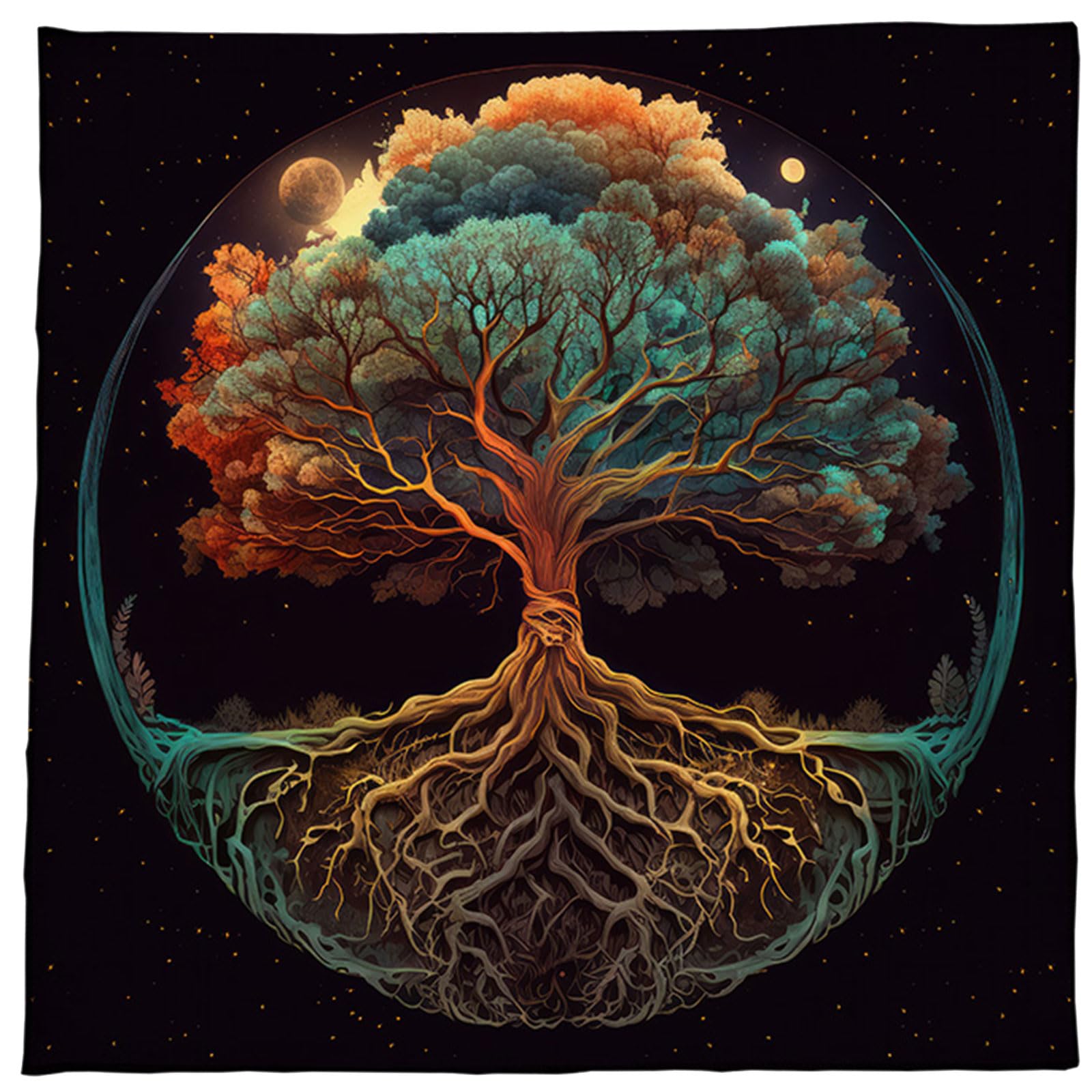 QRONCES Divinations Tablecloth Trees of Life Tarots Cards Tablecloth Altars Cloth Oracles Divinations Board Game Part