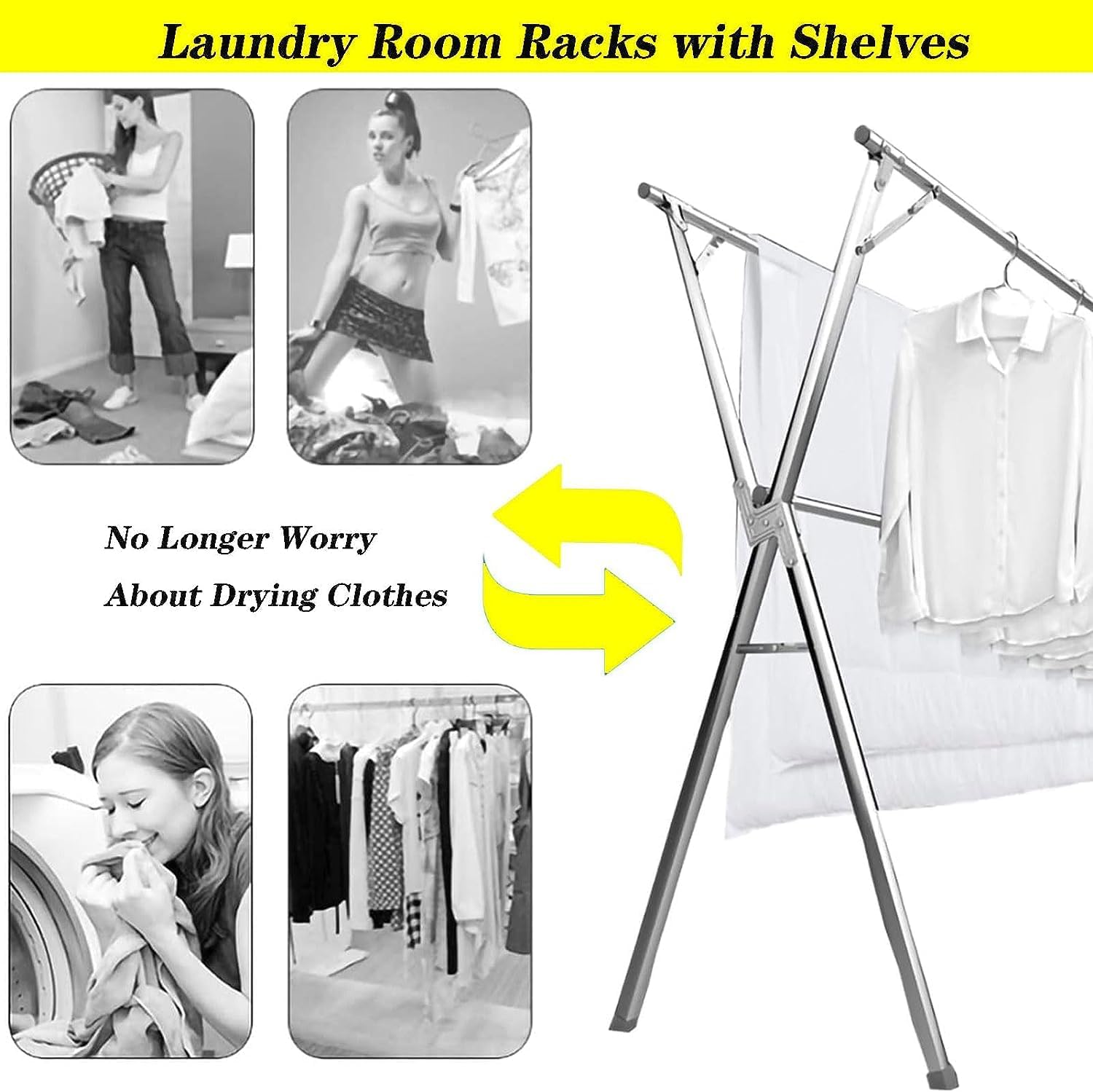 This Clothes Airer Laundry Drying Rack Foldable Clothes Drying Rack Stainless Steel Clothes Dryer Racks Collapsible Laundry Stand Clothing Drying Rack Clothes Drying Rack Indoor