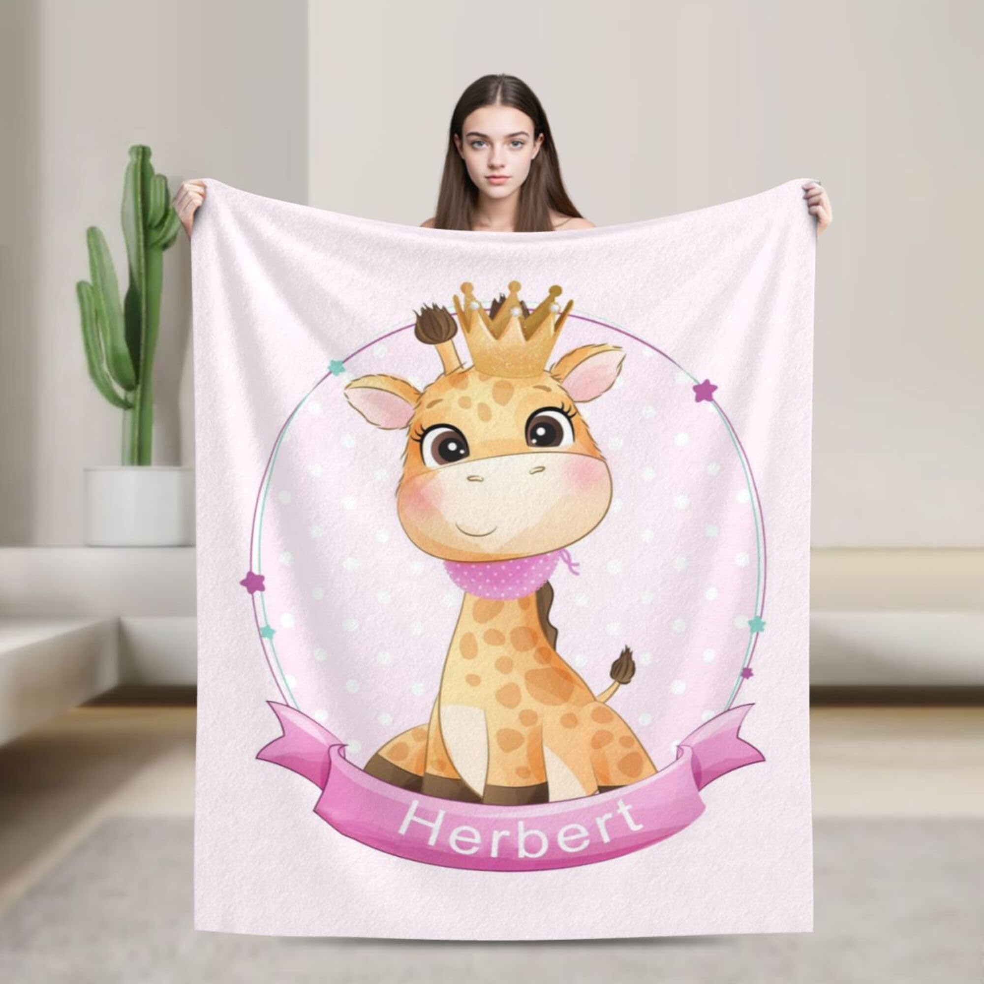 Gudina Personalised Baby Blankets,Kids Name Blanket for/Unique Lovely Design &Personalised Fleece Blanket,Great Gift for Birthday, Christmas, Thanksgiving. — image 1