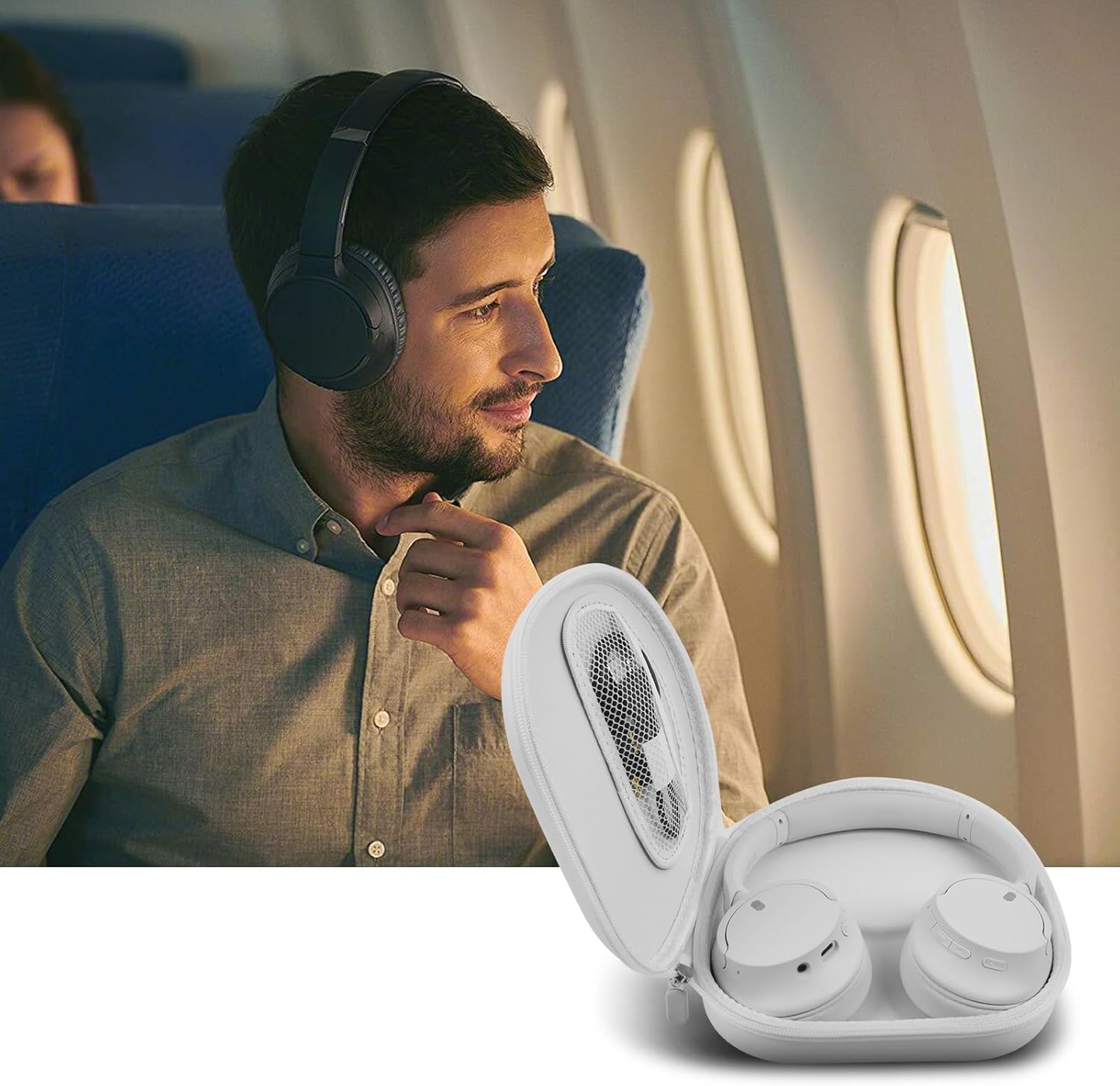 Headphone Case for Sony WH-CH720N WH-CH520 WH-1000XM4 for Soundcore Q20i Q20 Q30 for JBL Tune 720BT 510BT Noise Canceling Headphones, Wireless Headset Travel Bag (Box Only)(White) - Image 6