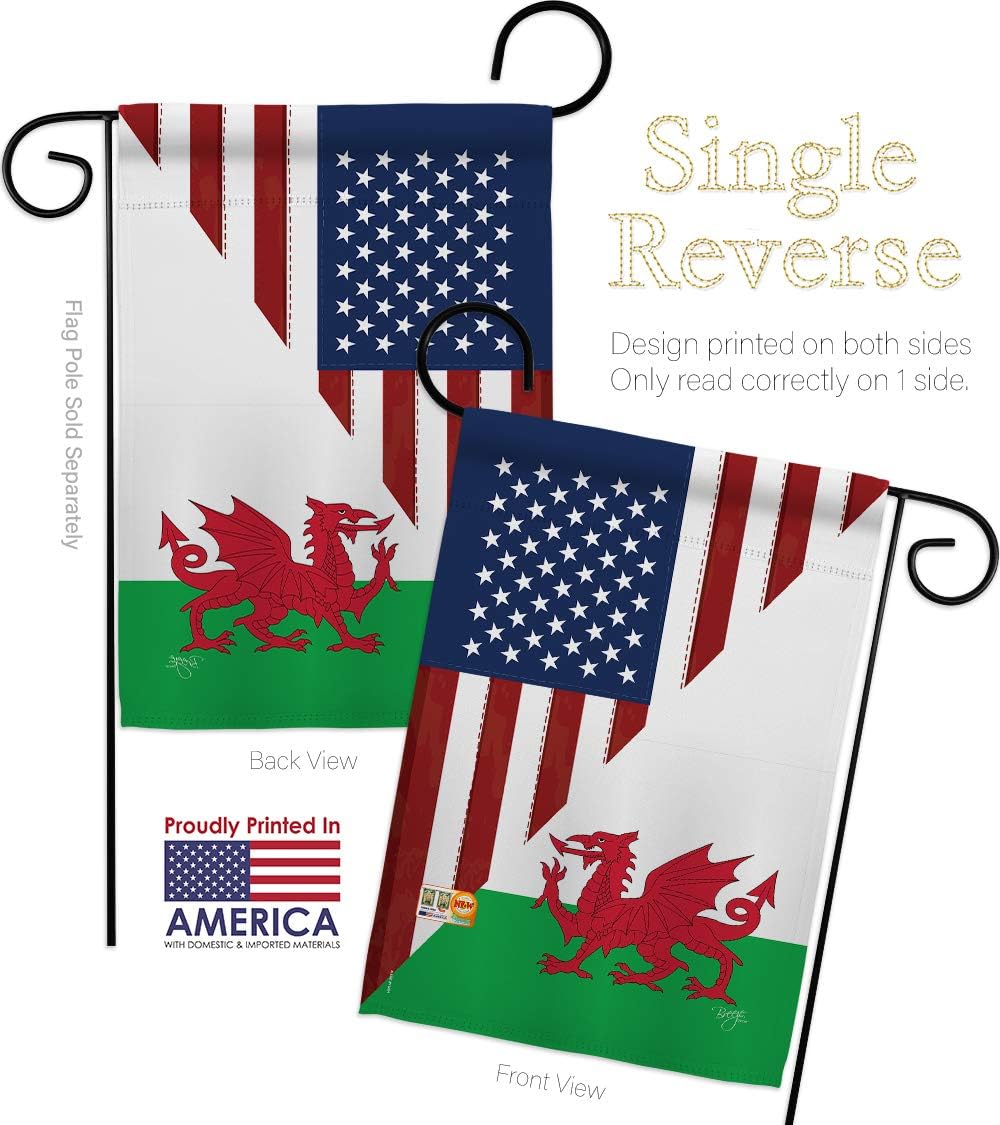 US Wales Friendship Garden House Flags Set Regional USA American Alliance World Country Particular Area Small Decorative Gift Yard Banner Made In 28 X 40