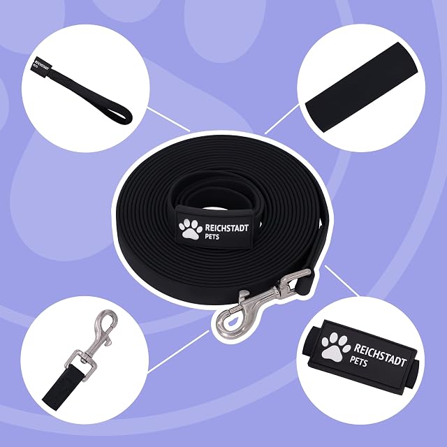 Foto 2 de 8 de Reichstadt Pets Correa PVC Perros Repelente Agua Black 5m