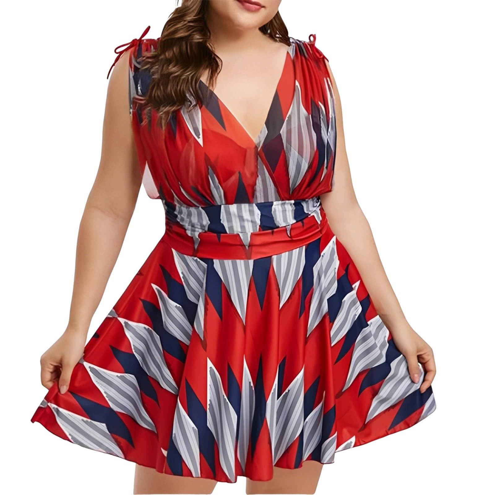 Costume Donna Curvy Bikini No Segno Abbronzatura Womens Swimsuit V Collo Stampa Due Pezzo Spaccato Bathing Suit Sexy Straps Swimwear con Swim Beachwear Set Costume Intero Donna Due Pezzi Vita Alta