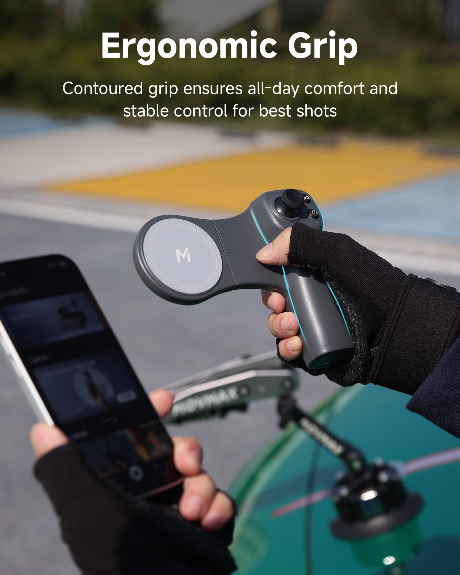 MOVMAX – Télécommande pour DJI Osmo Pocket 4/3/2 avec étui de rangement, télécommande sans fil avec joystick effet Hall, poignée ergonomique, attache magnétique, accessoires de poche DJI Osmo