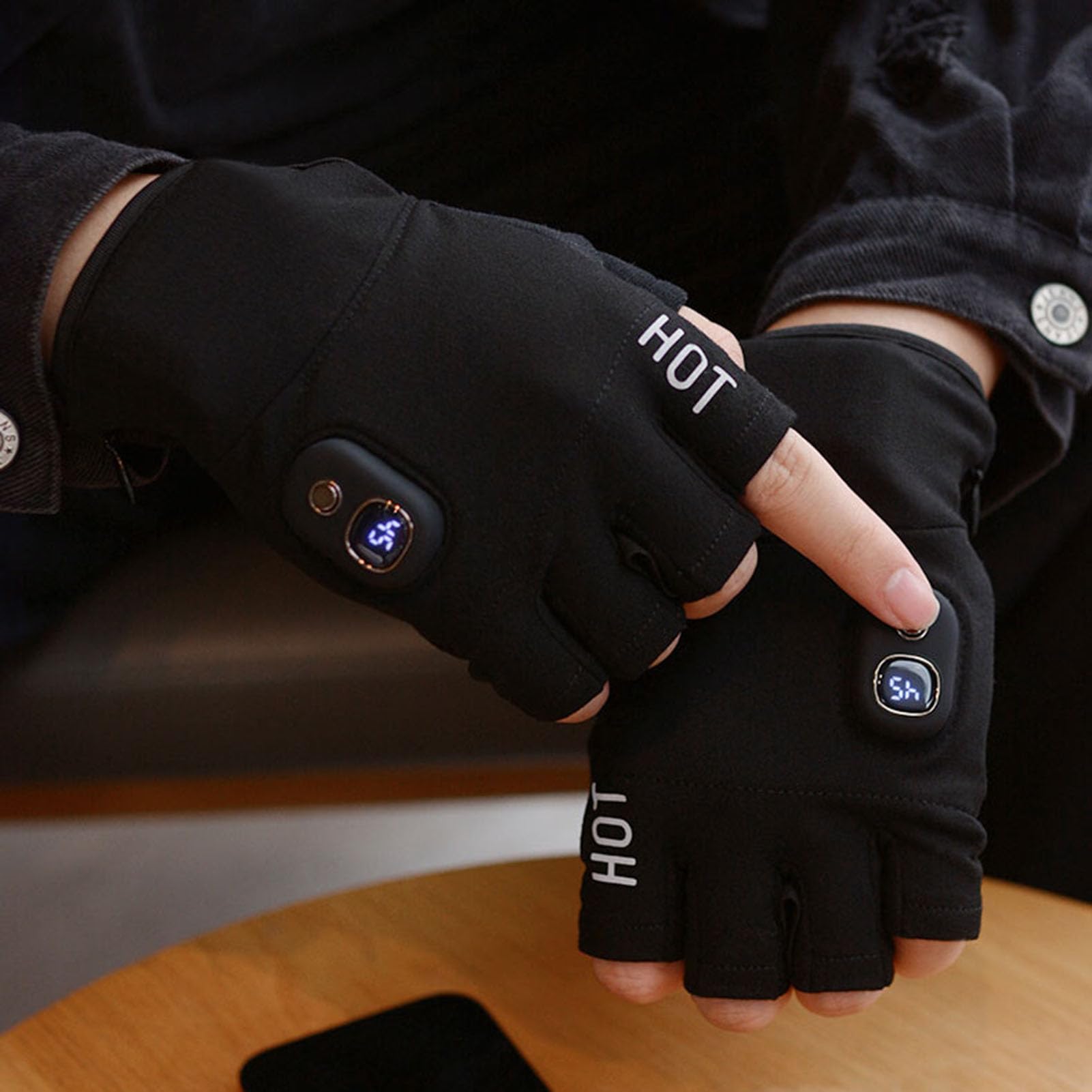 Riscaldati Caldi, Riscaldati, Scaldamani Elettrici Ricaricabili USB per Uomo, Temperatura Regolabile su 5 Livelli, Leggeri, Traspiranti, per Pendolari Quotidiani, Sci, Lavoro