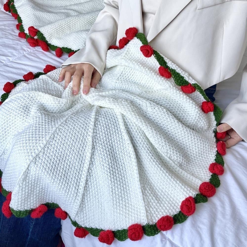 Amazon｜かぎ針編みの花束ブランケット（母の日、誕生日、ホーム