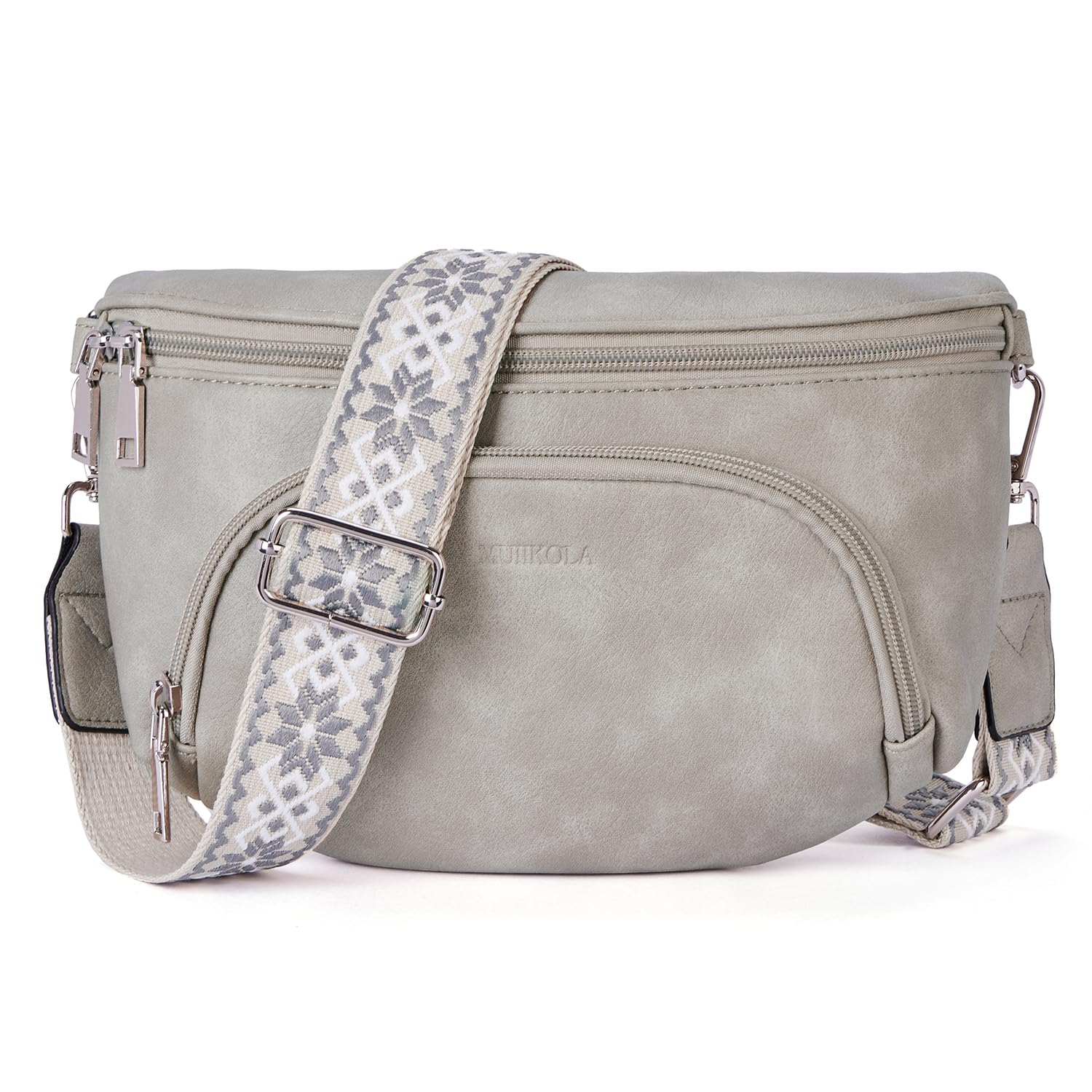 MUIIKOLA Kleine Damen Umhängetaschen, Bauchtasche Damen Crossbody Bag Damen Veganes Leder Crossbody Bag Damen,RFID Blockierung Kartenschlitz Brusttasche mit Verstellbar Abnehmbar Breiter Gurt