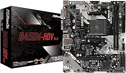 Placa mãe ASRock B450M-HDV R4.0 (AM4/DDR4/HDMI/DVI-D/M.2/6x USB 3.1) - B450M-HDV R4.0