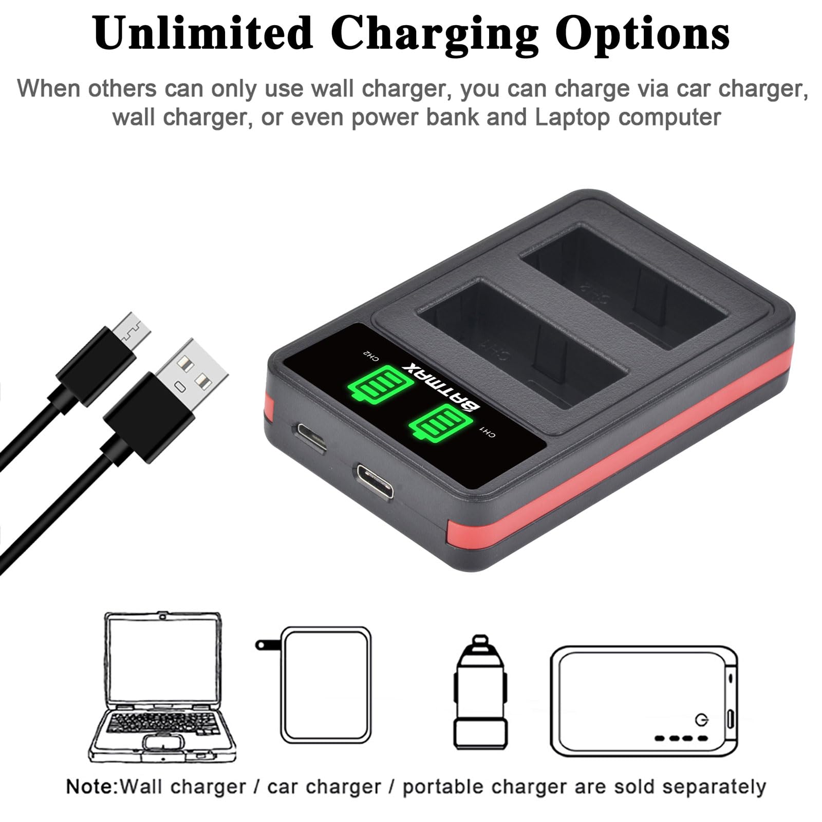 Wasabi Power USB-Akku für Fujifilm NP-W126, NP-W126S Akku für Fuji X-T100, X -T200, X-S10, X-A3, X-A5, X-A10, X-E2S, X-E3, 4, X-H1, X-M1, X-Pro2, X-Pro3, X-T1, X-T2, X-T3 und mehr Wasabi Power USB-Akku für Fujifilm NP-W126, NP-W126S Akku für Fuji X-T100, X -T200, X-S10, X-A3, X-A5, X-A10, X-E2S, X-E3, 4, X-H1, X-M1, X-Pro2, X-Pro3, X-T1, X-T2, X-T3 und mehr
