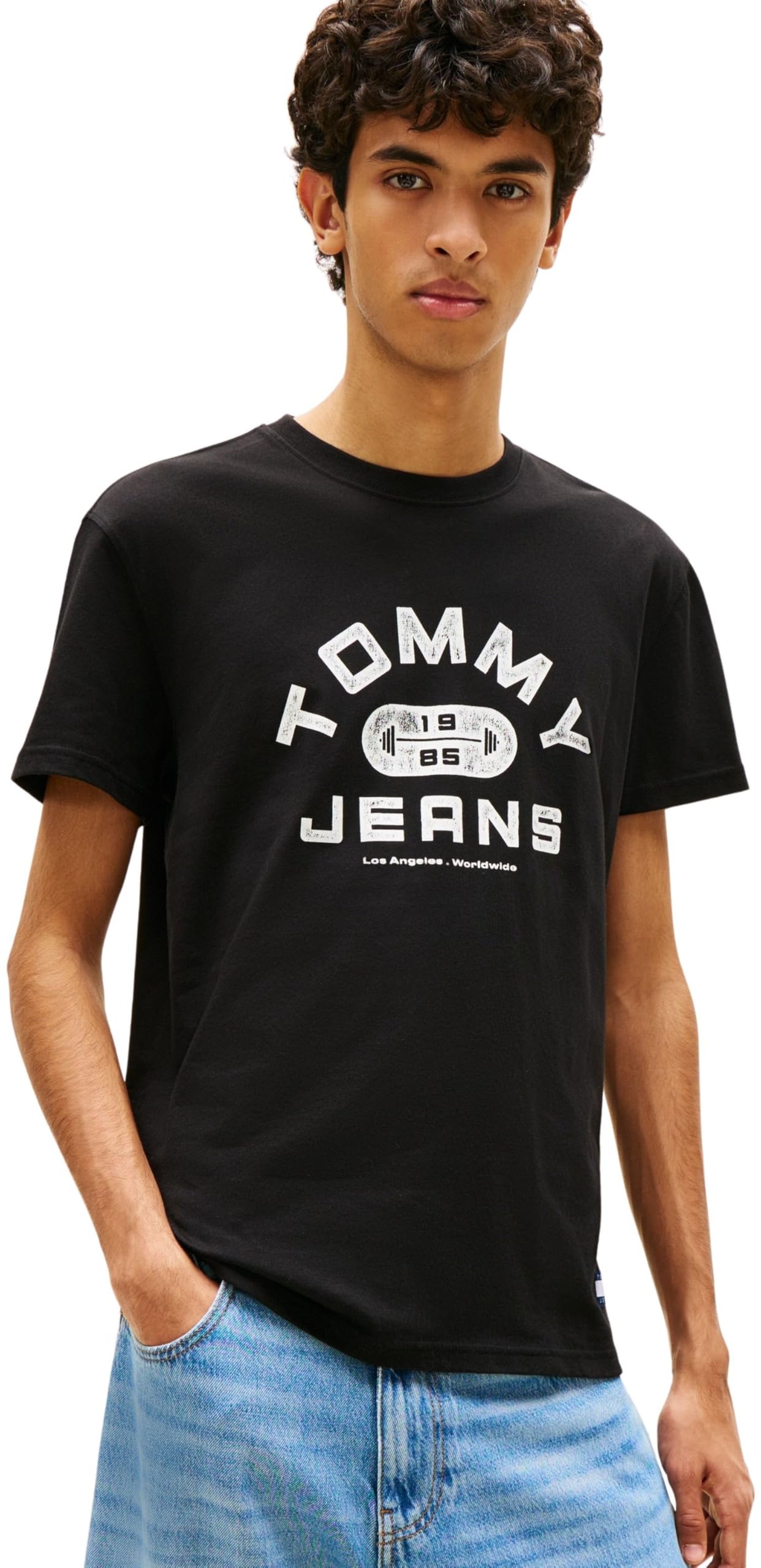 Tommy Jeans Men's TJM Reg Tj Gym Ss Tee Ext DM0DM22551 S/S T-Shirt, Black (Black), XL