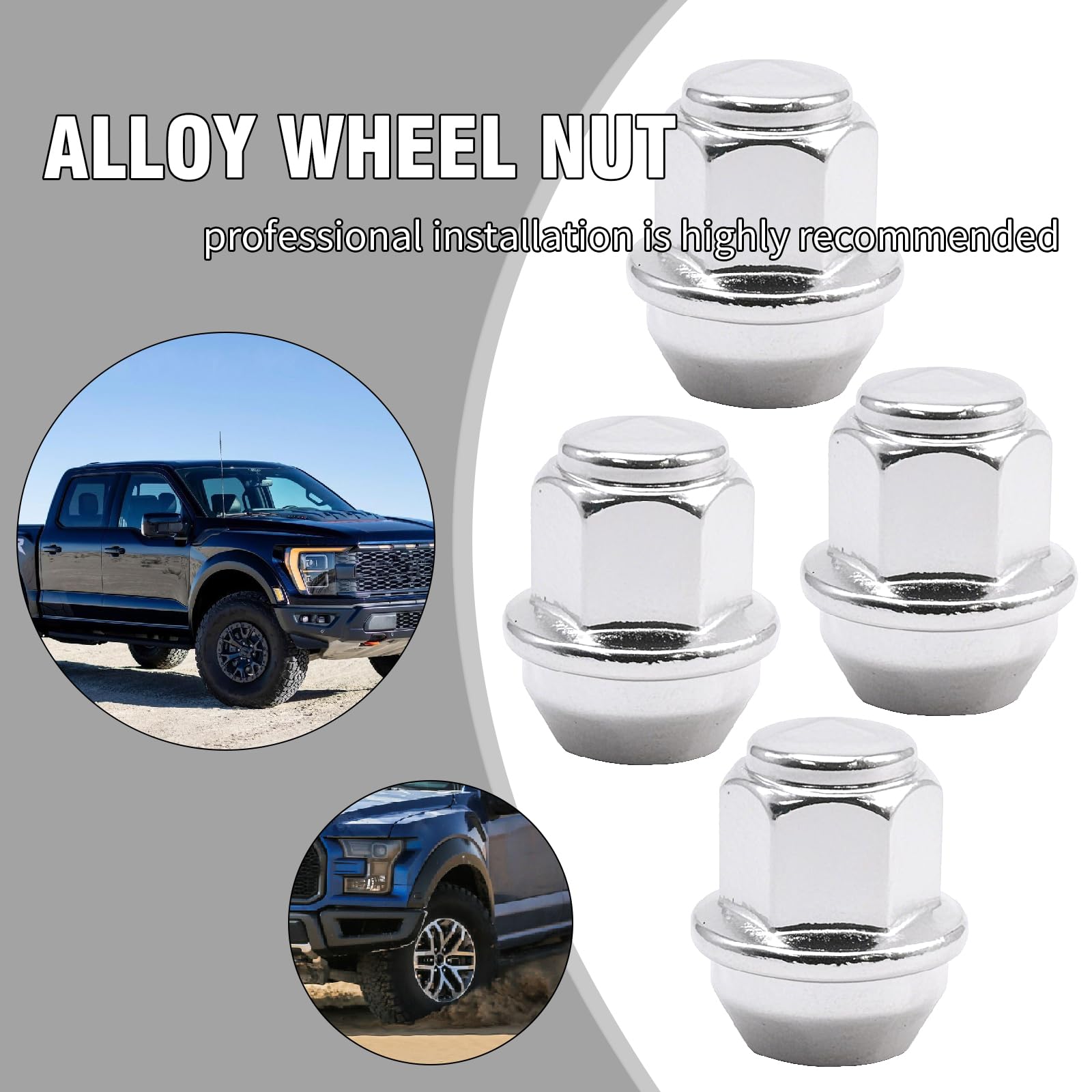 Juego De 20 Tuercas De Rueda Para Ford - Aleación Plateada, M12x1.5 | Compatible Con Focus, Fiesta, Kuga Y Más