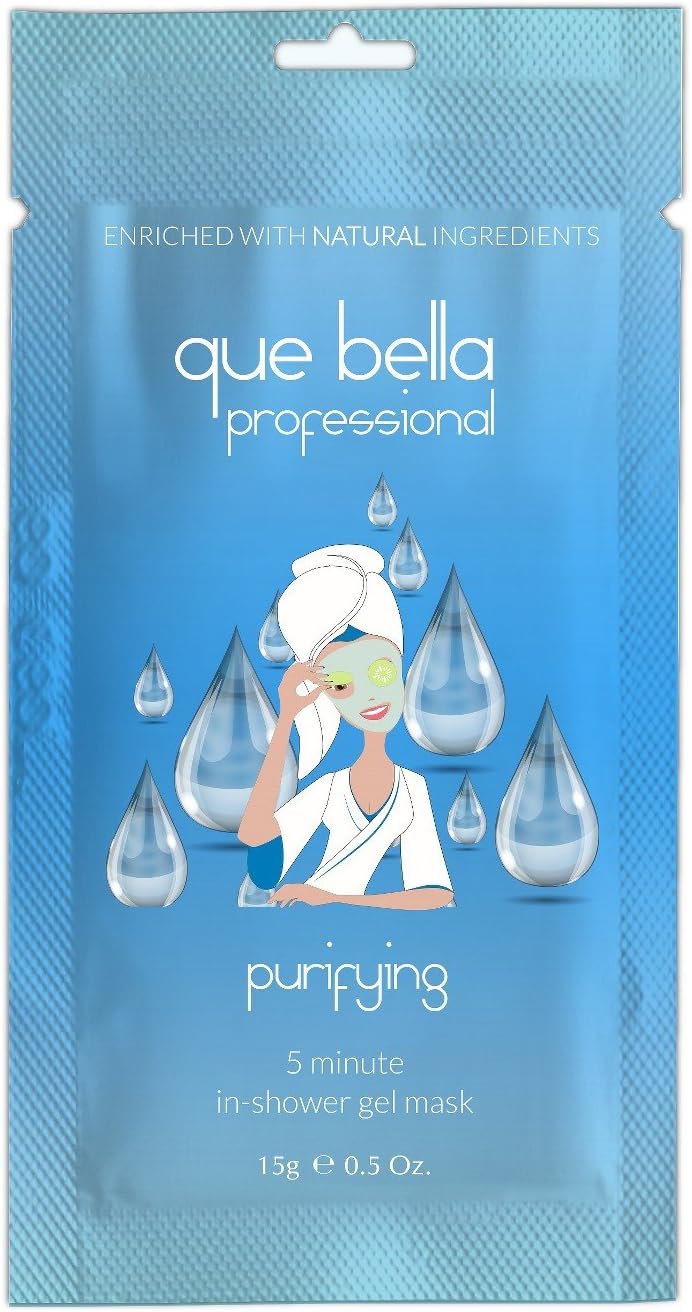 Que Bella Professional In Shower Gel Mask Facial Treatment 0.5oz, pack of 1