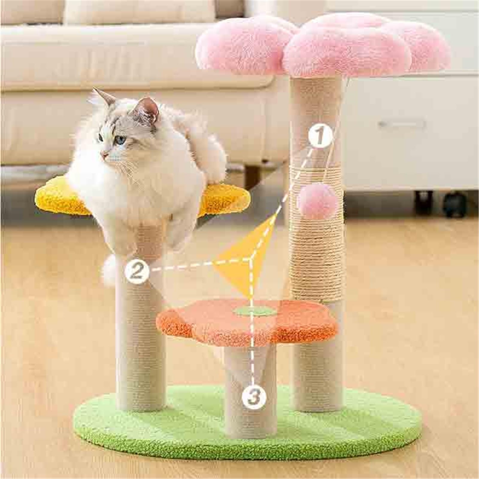 Centro de Actividades para Gatos Pequeño árbol for Gatos, Juguetes interactivos for de Interior, Torre fácil instalación