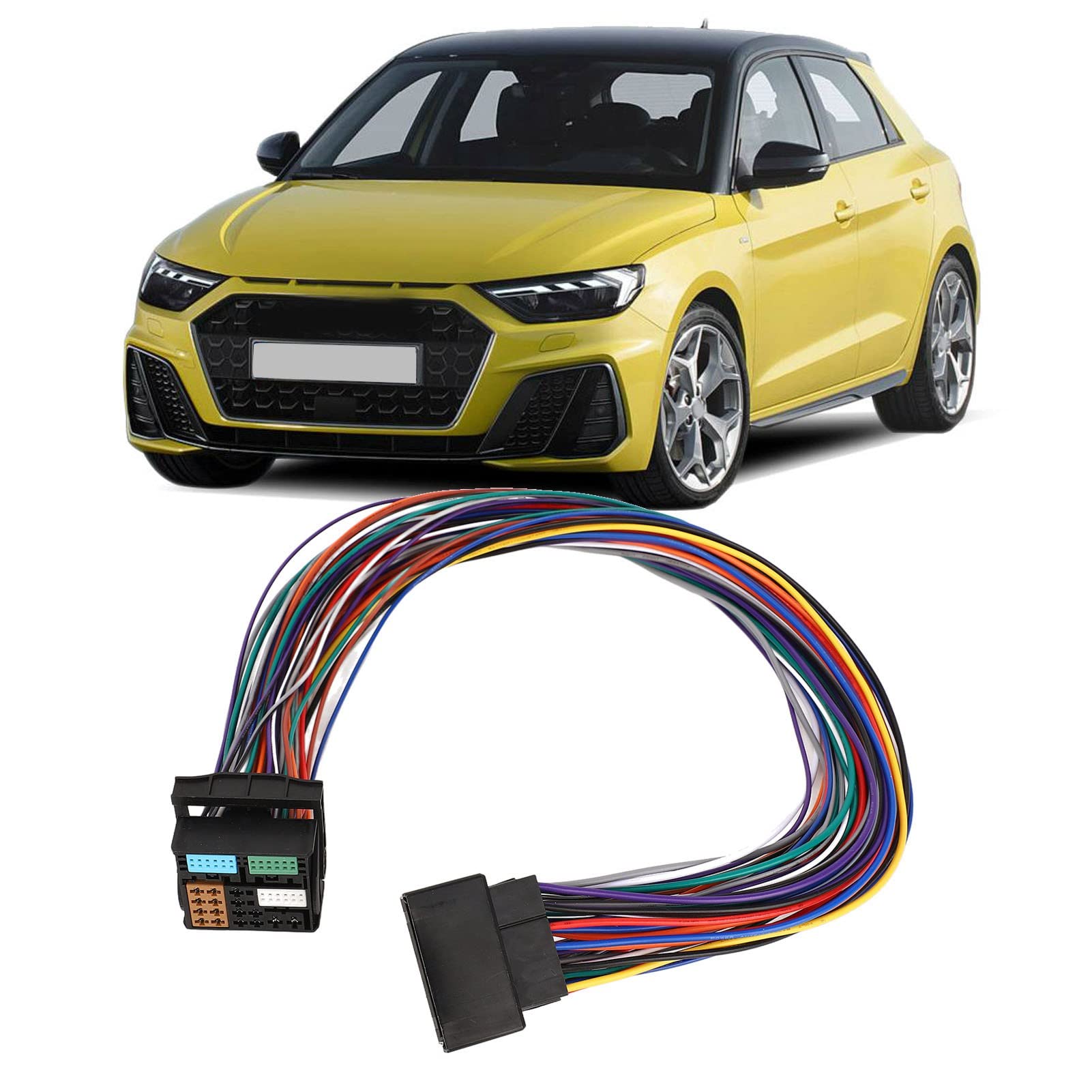 Adaptador De Cable De Radio De Coche De 60 Cm Y 52 Pines, Cable De Extensión MQB Arnés De Cables De Radio Estéreo De Coche 5.0 5‑12V Para Altavoces De Radio De Coche