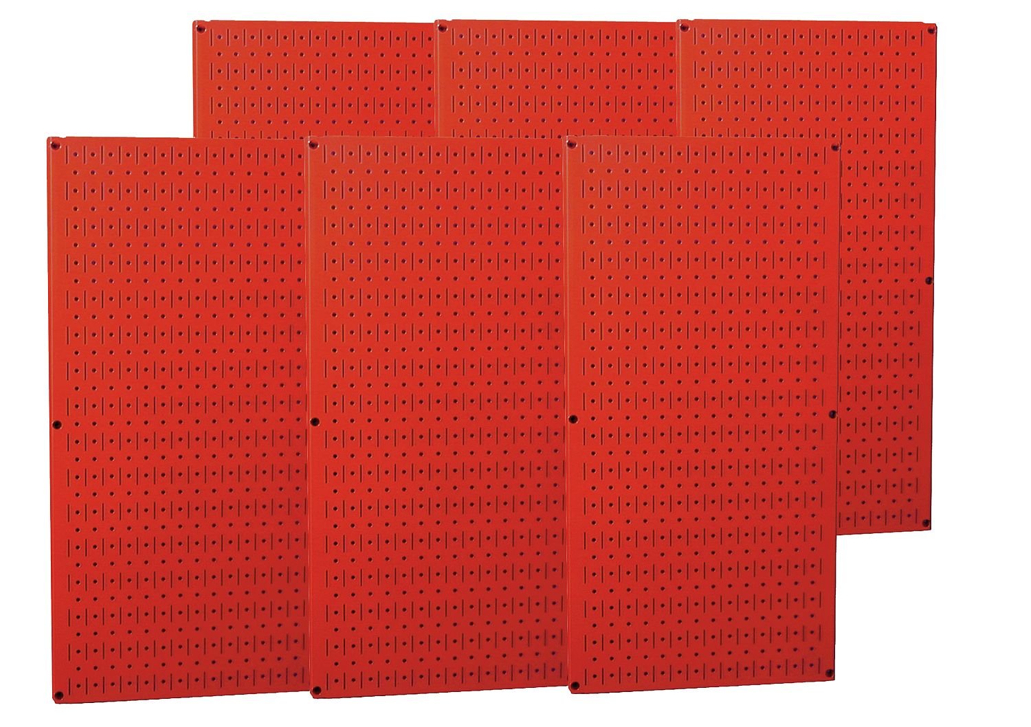 WALL CONTROL 35-P-3296RD Pegboard, Round, 32 In. H, 96 In. W, Red