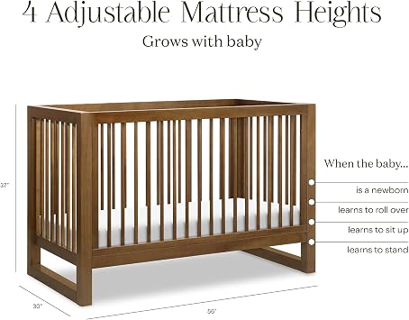 Namesake Nantucket 3-in-1 Convertible Baby Crib, Natural Walnut