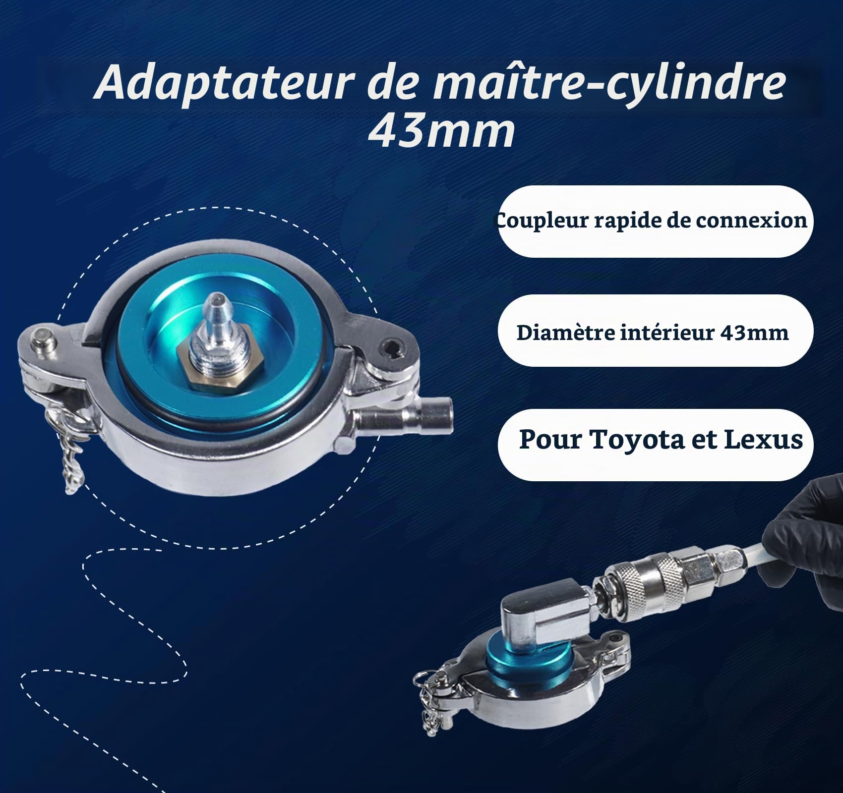 Kit de Purge de Freins Manuel à Vide 3L avec Bouteille 1L & 5 adaptateurs maître-Cylindre, Pompe à Une Main, Compatible avec Toyota Lexus Chrysler Mazda Jeep Subaru Ford & Plus