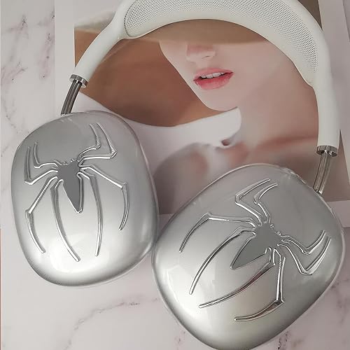 Miniatura 3 de MORWLAT Funda para AirPods Max, Fundas TPU suaves transparentes con diseño de araña para hombres y mujeres, funda protectora para Apple AirPods Max