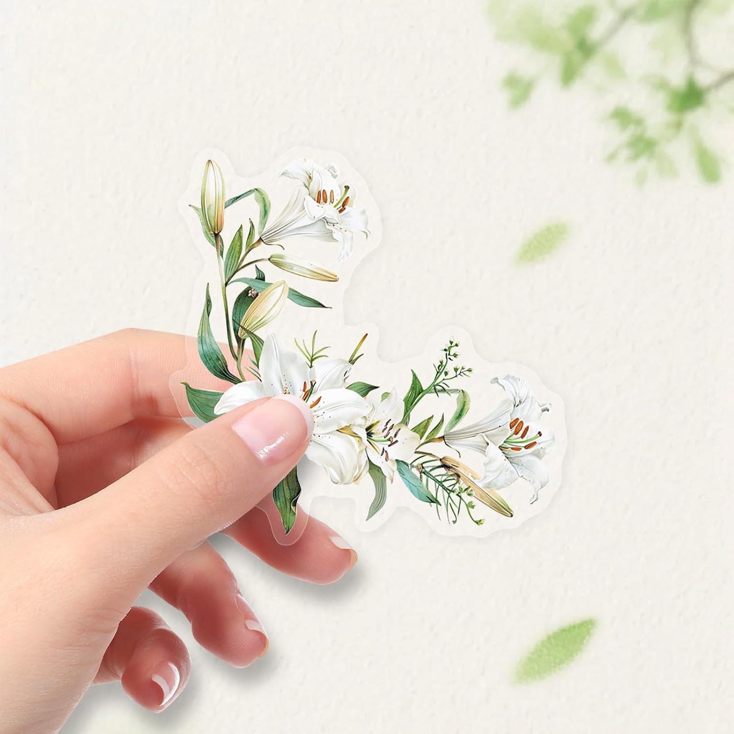 50 Packs Transparent Courtyard Corner Flower Stickers for Water Bottles Laptop Phone Computer Guitar Scrapbook Journal Floral Sticker Pack Waterproof Aesthetic Trendy Decals for Teens Girls Adults