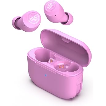 Wireless Earbuds, Bluetooth Earphones, Compact, Lightweight, iPhone, Android, with Microphone, Charging Case, IPX4 Sweatproof, Go Air Pop True Wireless Earbuds, Pink
