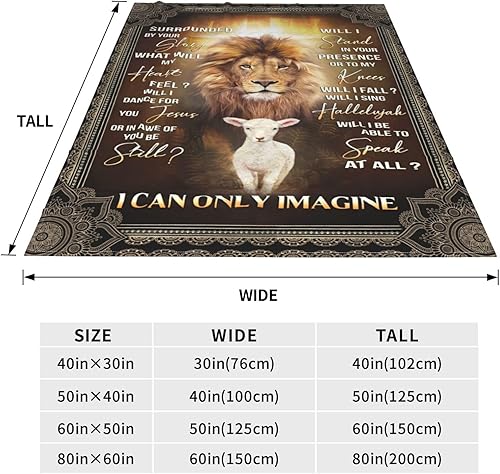 Miniatura 4 de Manta cristiana decorativa de león y cordero, manta de oración religiosa de león de Judá, regalos inspiradores católicos para mujeres y hombres,